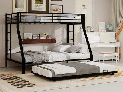 Bunk Bed For Kids, Convertible Frame With Ladders & Guardrail