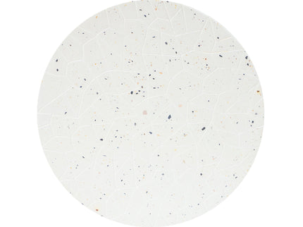 Outdoor Terrazzo Concrete Drum End Table, Living Room Accent Table - White Terrazzo