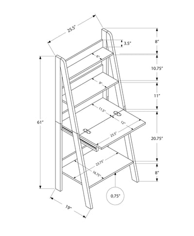 Computer Desk For Home Office, Laptop, Leaning, Storage Shelves