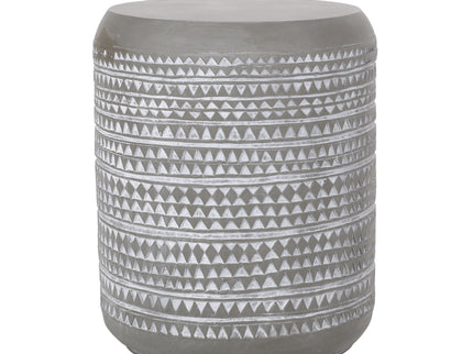 Outdoor Side Table With Cylindrical Shape - White