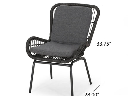 Outdoor Wicker Club Chair With Cushions (Set of 2)