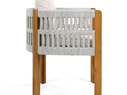 Outdoor Dining Chairs With Mix Rope Handles (Set of 2)