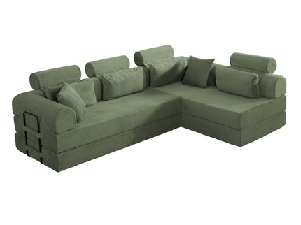 Modern L-Shape Modular Sectional Sofa, Compressed Design
