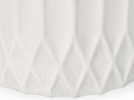 Planter With Subtle Pleated Design - Antique White