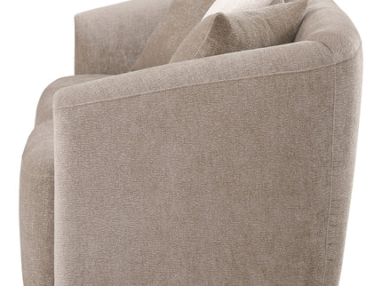 Silvana - Upholstered Rolled Loveseat With Curved Back And Foam Cushions - Beige