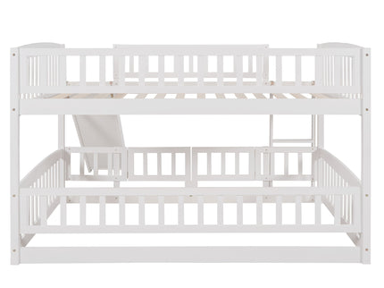 Low Bunk Bed With Slide, Fence And Ladder