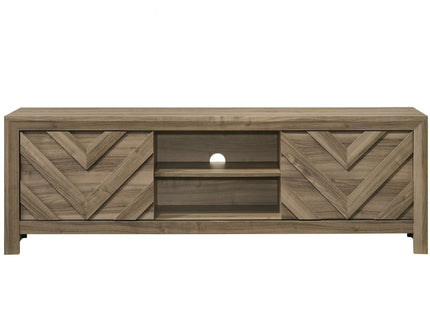 Chevron Patterned Living Room TV Stand - Light Brown