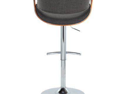 Curvo - Mid Century Modern Adjustable Barstool With Swivel With Rounded T Footrest (Set of 2)