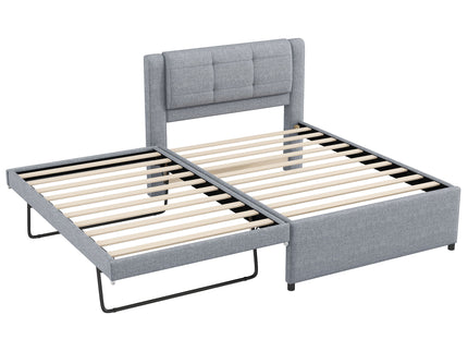 Upholstered Platform Bed With Multifunctional Trundle