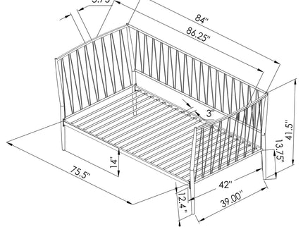 Vertigo - Twin Daybed With Slatted Support - Matte Black