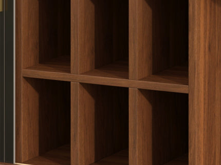 Fluted Liquor & Coffee Bar Cabinet With 6 Wine Racks And 3 Glass Holders