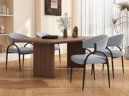 Contemporary Upholstered Dining Chairs With Metal Legs (Set of 2)