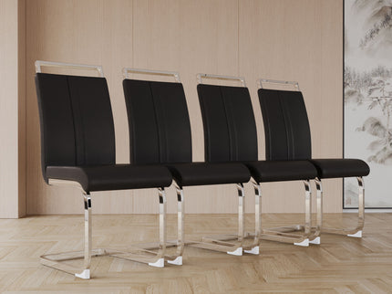 Modern Dining Chairs With Padded Seat, High Back