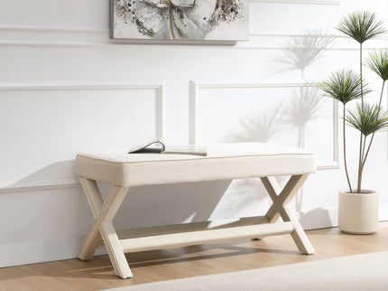 Comfort Double Bench Upholstered With X Crossed Legs