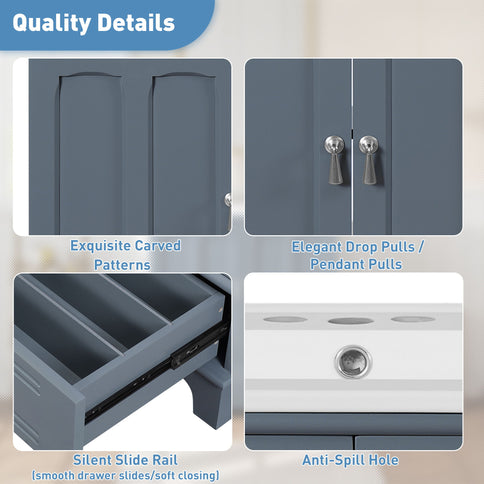 Bathroom Vanity With Sink, Cabinet With Adjustable Shelf And Drawer Divider