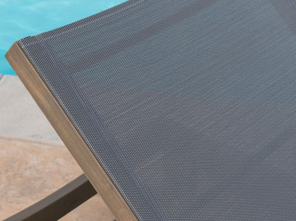 Summerland Chaise Lounge Dark Mesh Outdoor Seating - Dark Gray