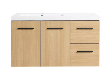 Wall Mounted Floating Bathroom Vanity With Sink, Door & Drawers Modular Cabinet