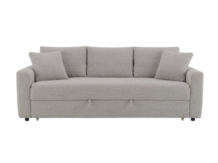 Connie - Boucle Sleeper Sectional Sofa With 2 Toss Pillows - Beige