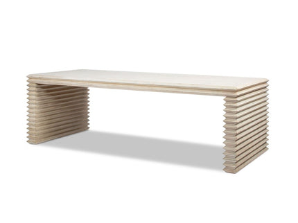 Veda - Geometric Waterfall Dining Table - White