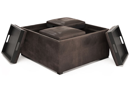 Avalon - Upholstered Square Coffee Table Storage Ottoman