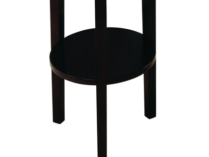 Round Accent Table With Open Shelf - Espresso