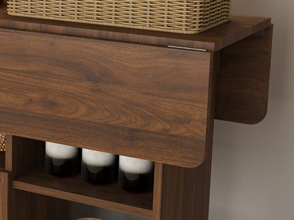 Multi Functional Folding Table With Storage Shelves And Wheels