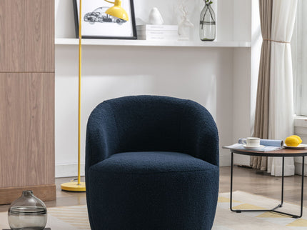 Teddy Fabric Swivel Accent Armchair Barrel Chair With Powder Coating Metal Ring