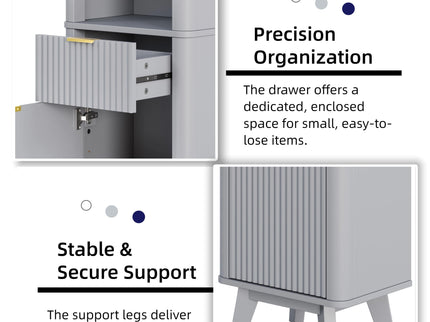 Tall Bathroom Storage Cabinet With Adjustable Shelves And 1 Drawer & Door