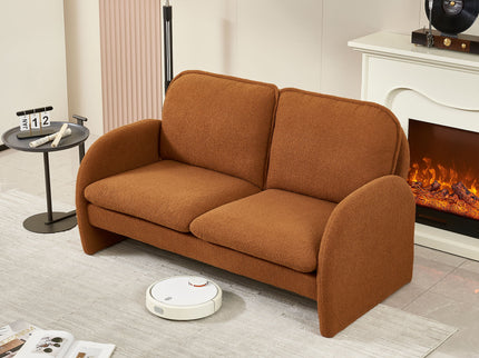 Loveseat Sofa Small Couch For Living Room, Sherpa Fabric Upholstered Loveseat Sofa Couch, Small Loveseat Sofa For Apartment, Bedroom