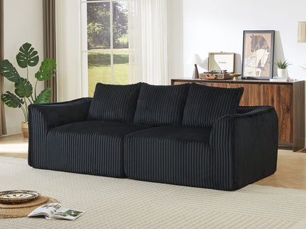 Minimalist 3 Seater Sofa With Curved Lines And Gently Sloped Backrest