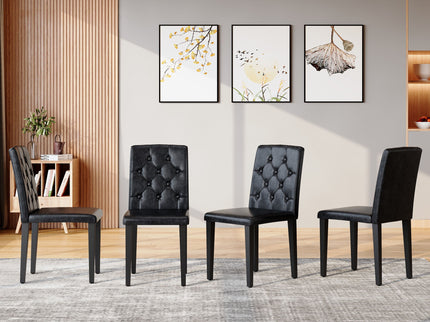 Dining Chairs With Ergonomic Buckle Backrest For Family Dining Rooms