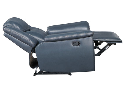 Brier - Upholstered Padded Arm Recliner Chair With Manual Recline And Pillowtop Arms - Blue