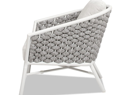 Rowan - Rope Barrel Back Patio Accent Arm Chair (Set of 2) - Optic White