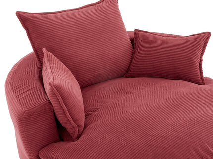 360° Swivel Accent Barrel Chair With Dual Layer Cushion And 3 Removable Pillows