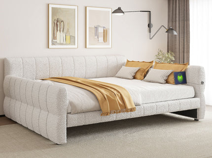 Upholstered Platform Bed With USB Charging
