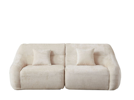 Luxury Curved Corner Sectional Sofa With 4 Pillows