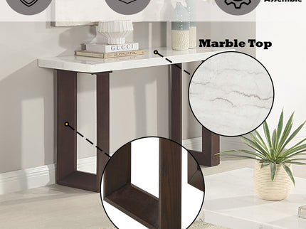 Edwyn - Natural Marble Top End Table