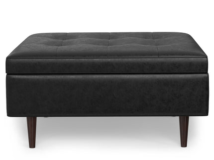 Shay - Large Square Coffee Table Storage Ottoman Mid-Century Style