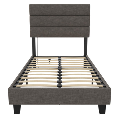 Paloma - Twin Bed With Dual USB Port - Linen