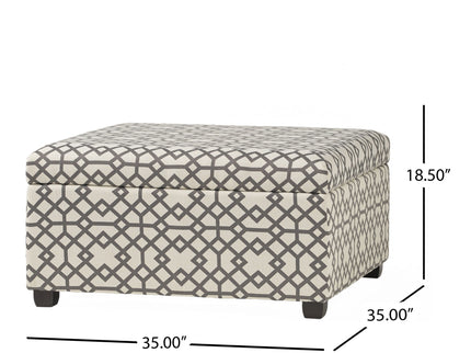 Richmond - Storage Ottoman With Unique Pattern And Ample Storage - Gray