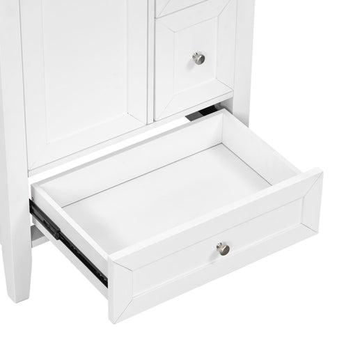 Modern Bathroom Vanity With Sink, Freestanding Cabinet With Drawers And Shelves