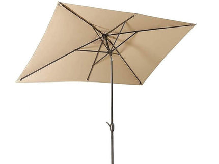 Rectangular Patio Umbrella With Crank Tilt, Polyester UV-Resistant Canopy