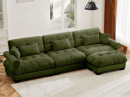 Super Comfort Oversized Modular Sectional Sofa With Movable Ottoman