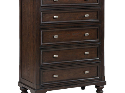 Berwick - 5 Drawer Chest With Felt Lined Top Drawers - Dark Oak