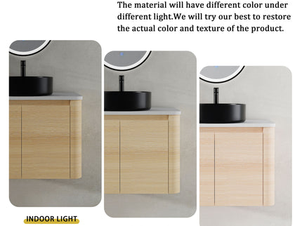 Mounted Bathroom Vanity With Art Sink & 2 Soft Close Doors