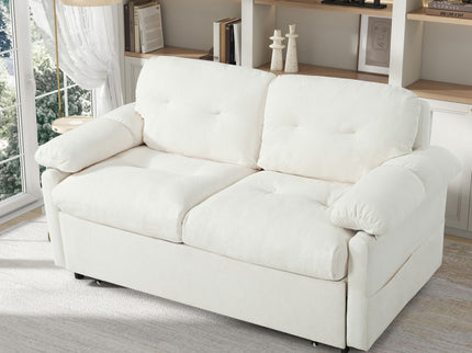 Convertible Pull Out Sofa Bed Queen Size, 3 In 1 With Side Storage