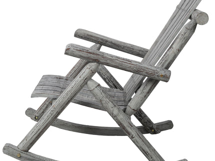 Durable Wooden Porch Rocker, Fir Log Rocking Chair