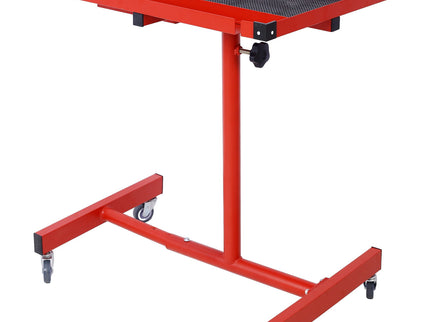 Adjustable Tear Down Work Table With Drawer For Garages, Repair Shops, And Diy, Portable, (4) 2.5" Swivel Casters, 220 Pound Capacity, Rubber Corners, Heavy Duty Steel