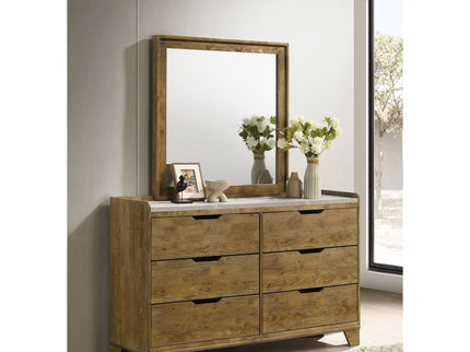 Packard - 6 Drawer Dresser With Mirror - Oak