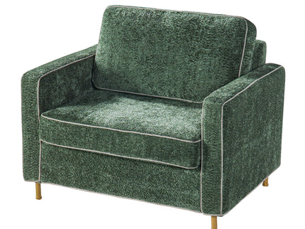 Accent Chair Upholstered Single Sofa With Square Arms, Sewn Pillow Back For Living Room